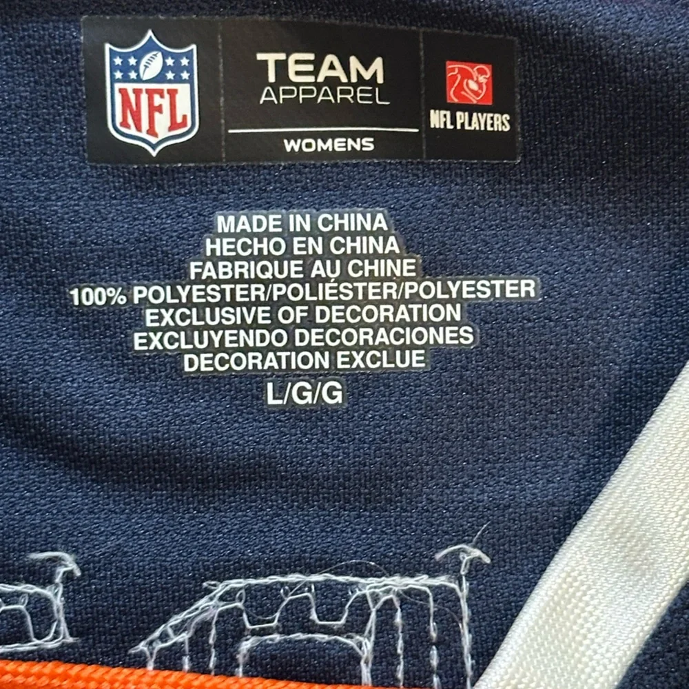 NFL Team Apparel Navy Jersey with White and Orange Details Chicago Bears Forte - Picture 2 of 13